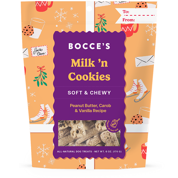 Bocce's - Dog Treat - Holiday - Soft & Chewy - Milk 'n Cookies - 6 oz