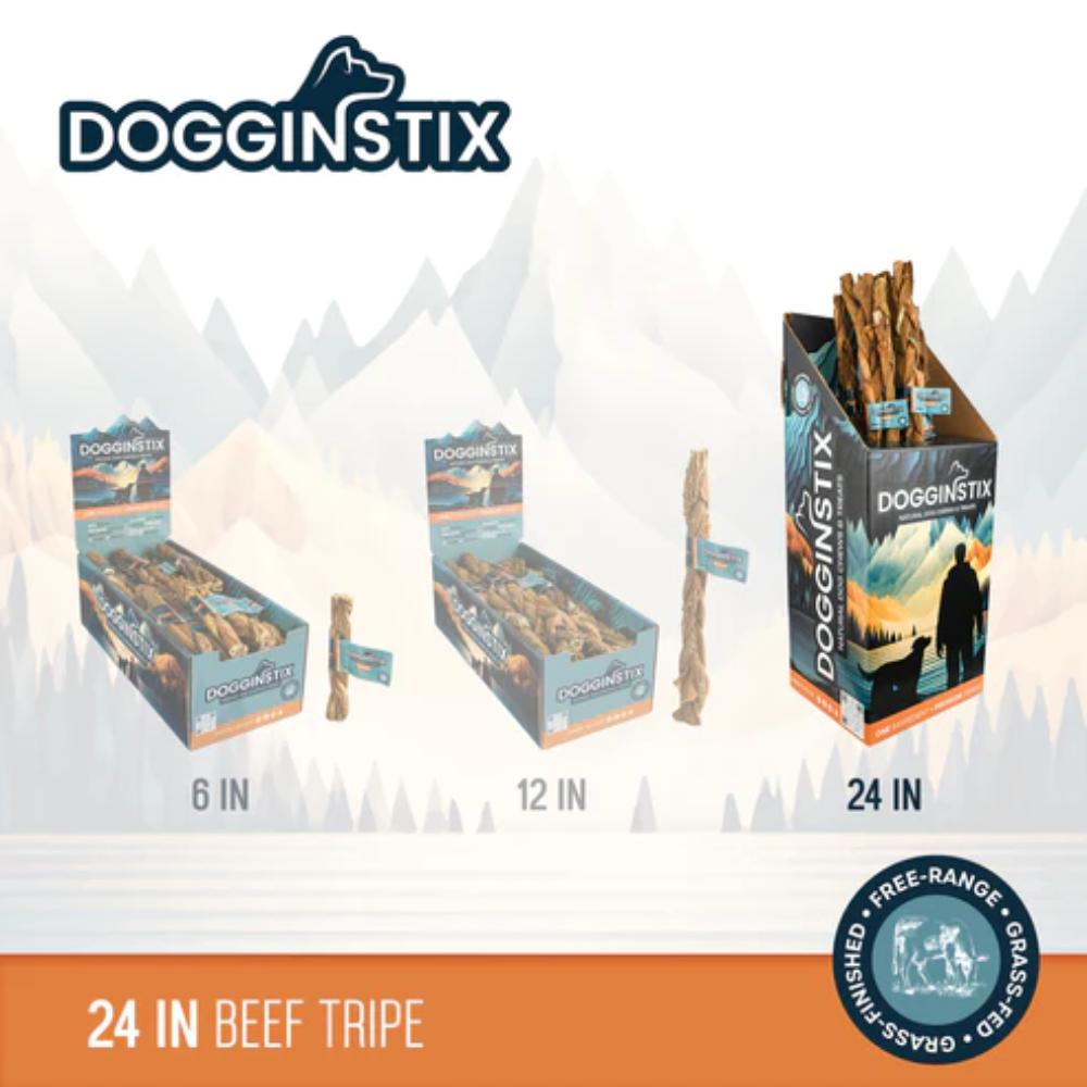 Dogginstix - Dog Chew - Braided Beef Tripe - 24"