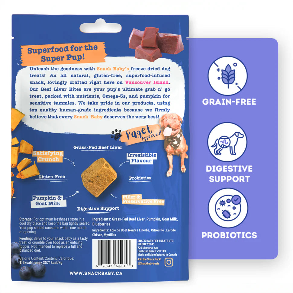 Snack Baby - Dog Treat - Beef Liver Pumpkin Bites