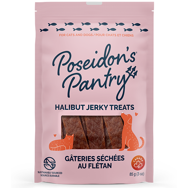 Poseidon's Pantry Dog Jerky Halibut - 85g