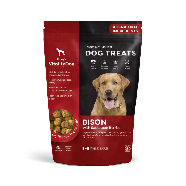 Foley's-Vitality Dog-Baked Dog Treats-Bison with Saskatoon Berries
