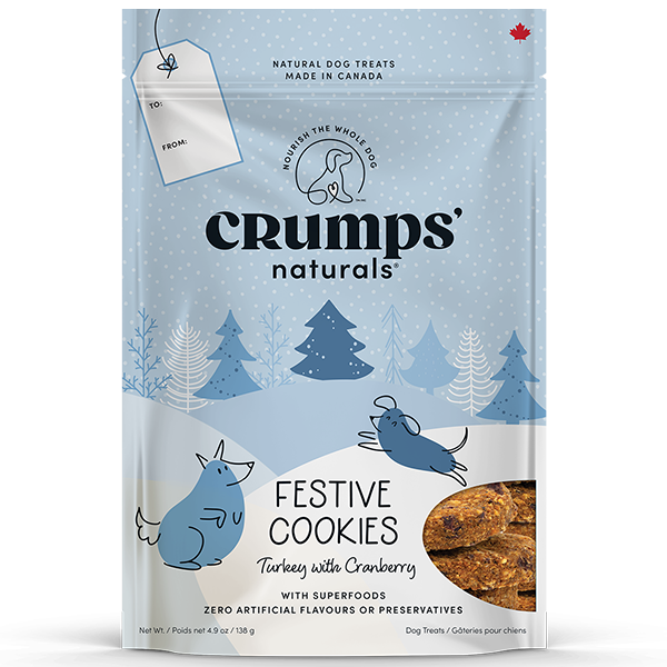 Crumps - Dog Treat - Festive Cookies - Turkey & Cranberry Recipe - 270g