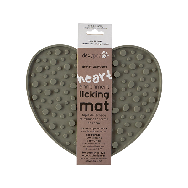 Dexypaws - Dog Enrichment Lick Mat - Heart Green