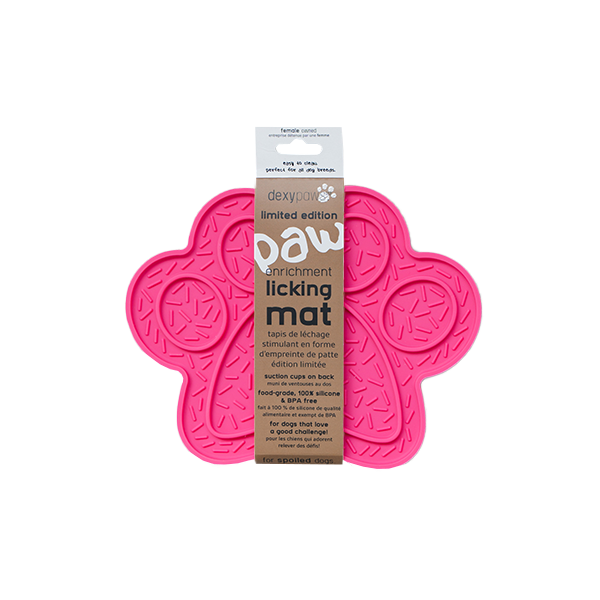 Dexypaws - Dog Enrichment Lick Mat - Paw Pink