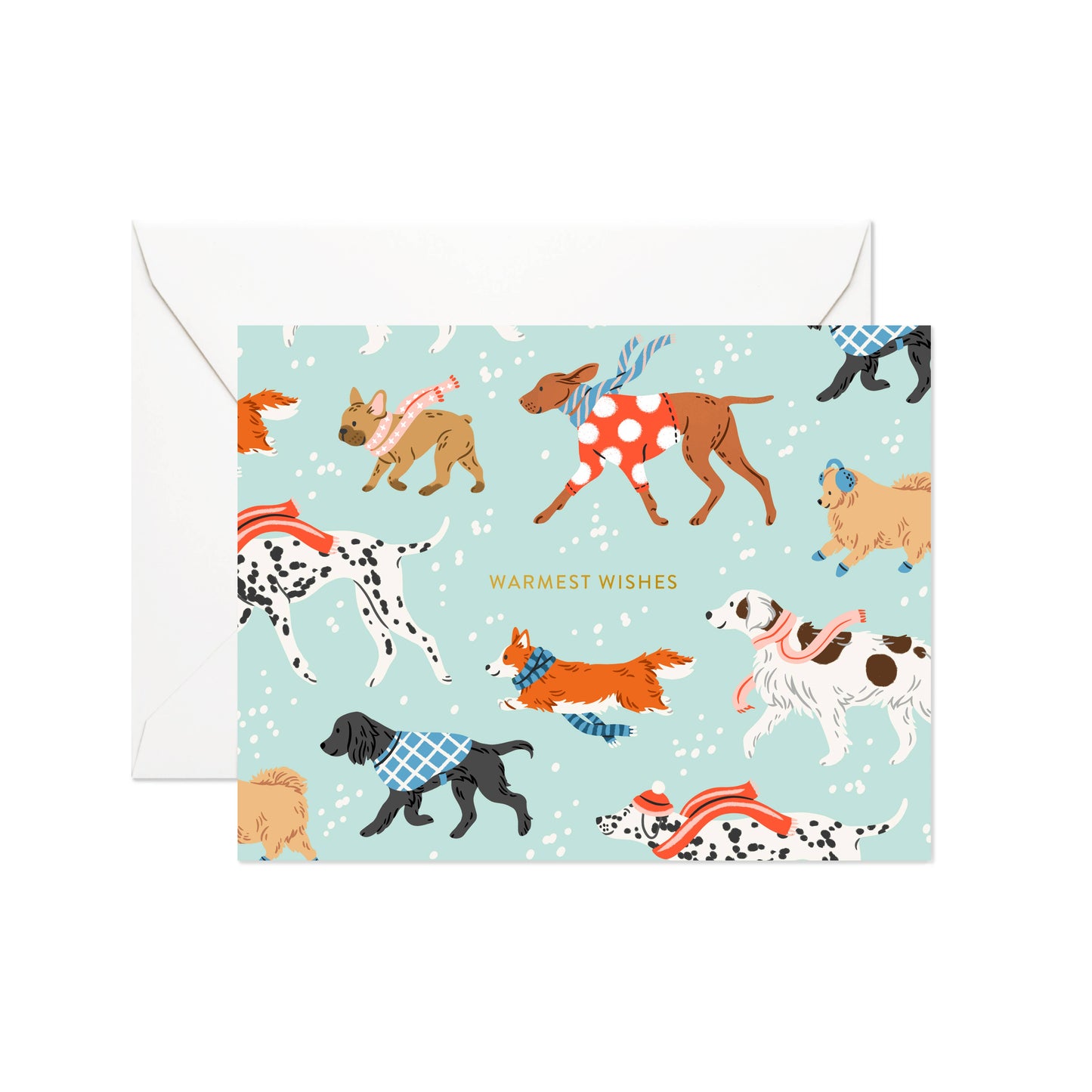 Linden Paper Co - Holiday Greeting Card - Warmest Wishes Dog