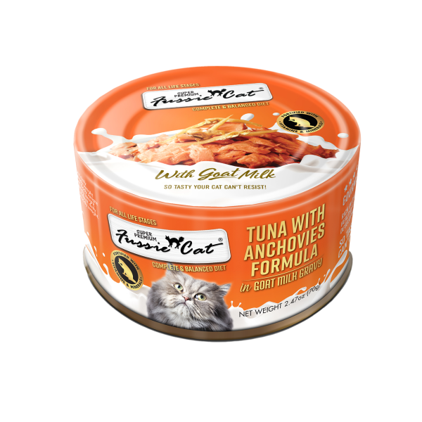 Fussie Cat Premium-Tuna with Anchovies in Goat Milk-2.47oz