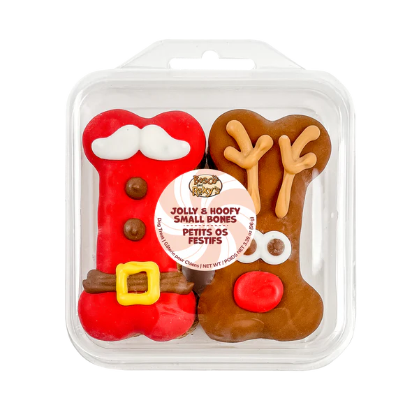 Bosco & Roxy's Jolly & Hoofy Small Bones 4pk - Christmas Pre-Packaged - Dog Treat