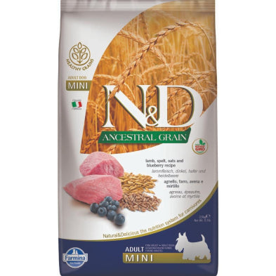 FARMINA N&D ANCESTRAL Dog Lamb & Blueberry Mini 2.5kg