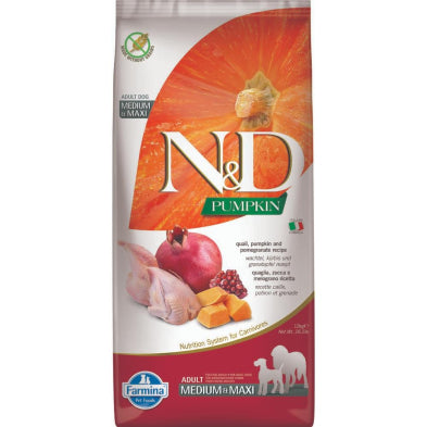 N&D - Dog Food - Pumpkin -Quail & Pomegranate - Med/Maxi - 12kg