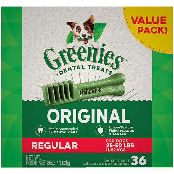 Greenies - Dental Treats - Regular - 36 Count - 36oz