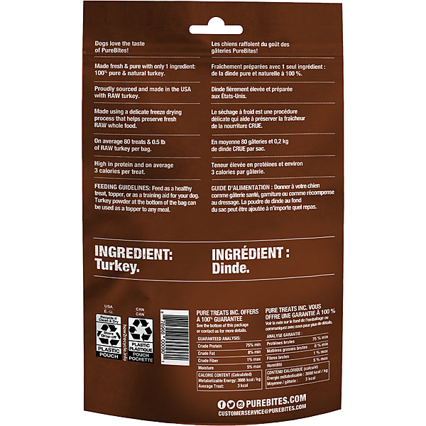 Pure Bites - Dog Treats - Freeze Dried Turkey - 70g