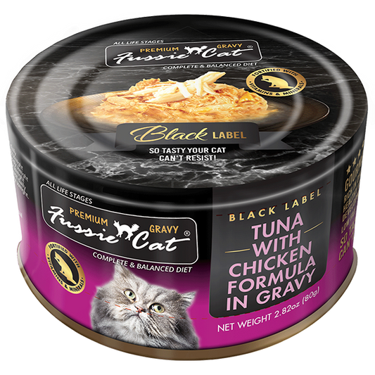 Fussie Cat-Black Label-Tuna with Chicken in Gravy-2.82oz