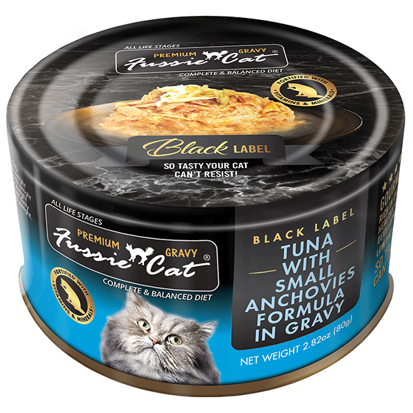 Fussie Cat-Black Label-Tuna with Small Anchovies in Gravy-2.82oz