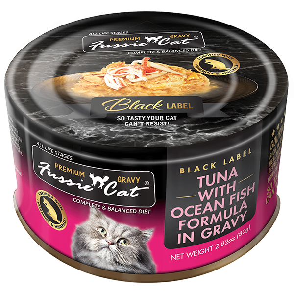 Fussie Cat-Black Label-Tuna with Ocean Fish in Gravy-2.82oz