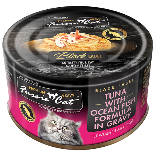 Fussie Cat-Black Label-Tuna with Ocean Fish in Gravy-2.82oz