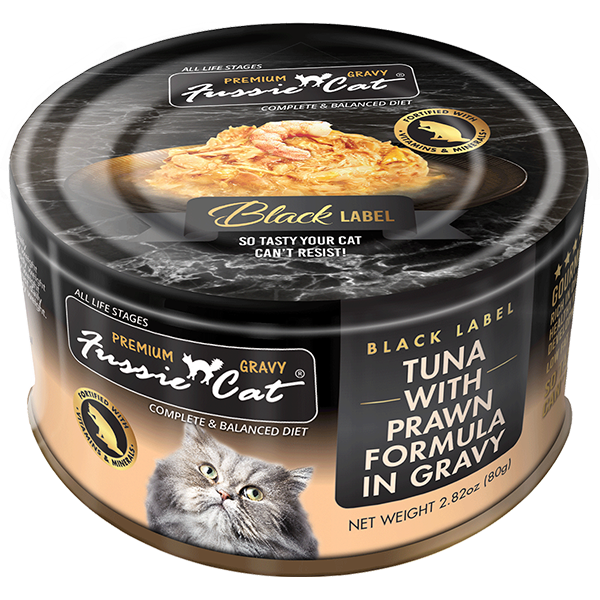 Fussie Cat-Black Label-Tuna with Prawns in Gravy-2.82oz