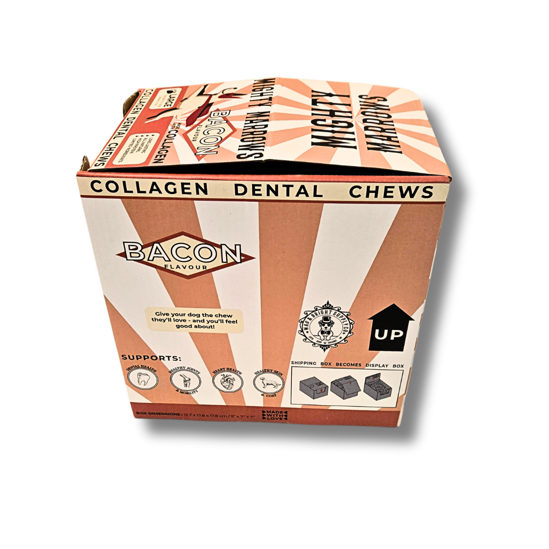 Wag & Bright - Collagen Dental Chew - Mighty Marrows - Bacon -  Large