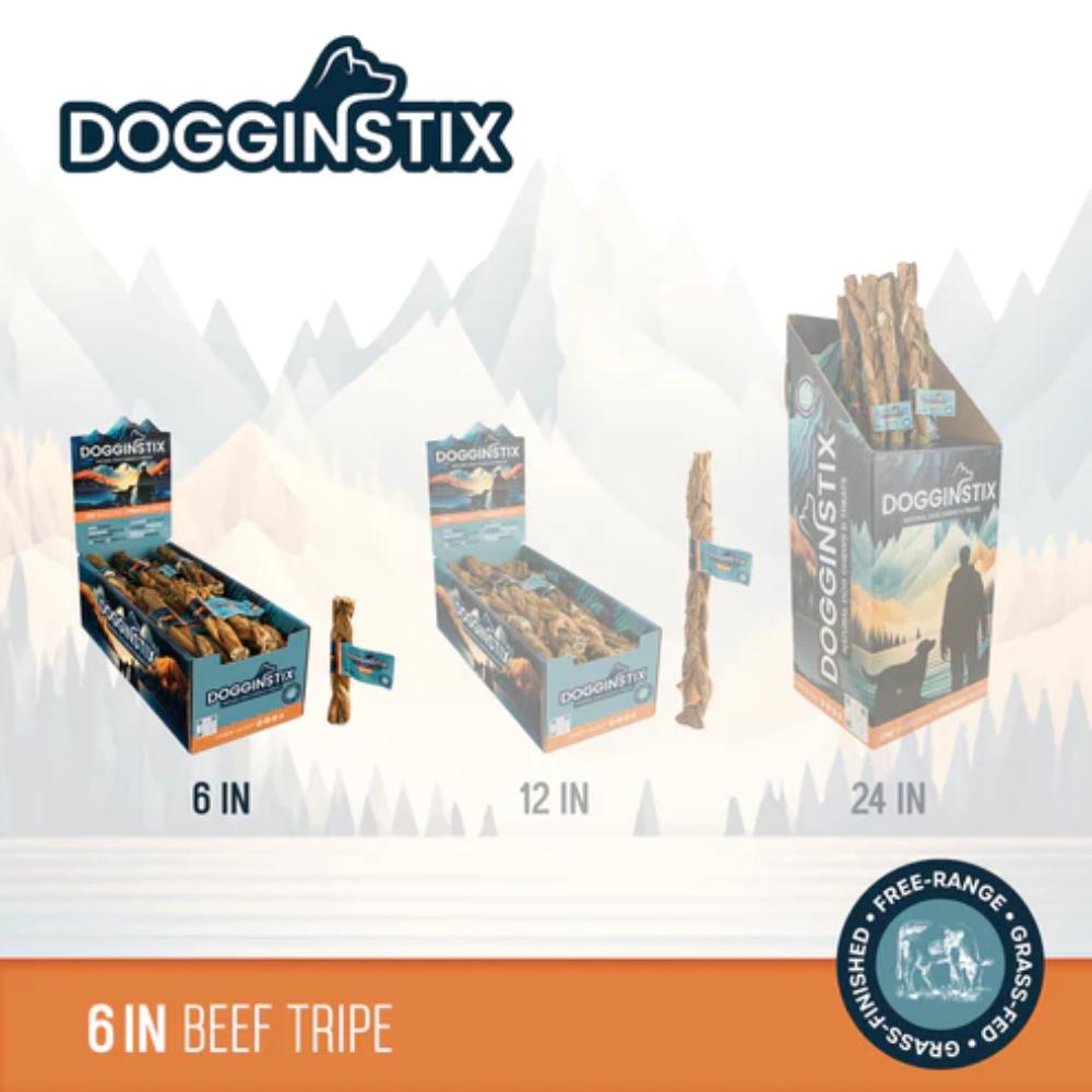 Dogginstix - Dog Chew - Braided Beef Tripe - 6"