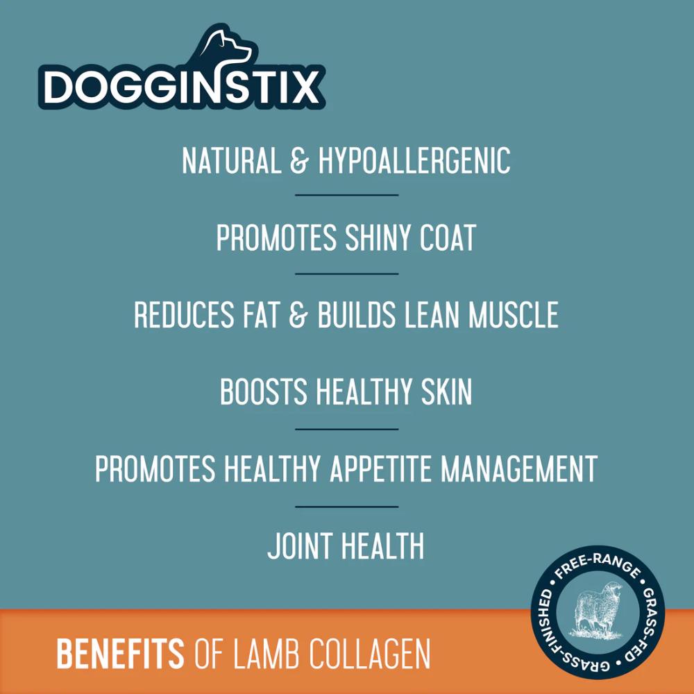 Dogginstix - Dog Treat - Double Knotted Lamb Collagen - 12”