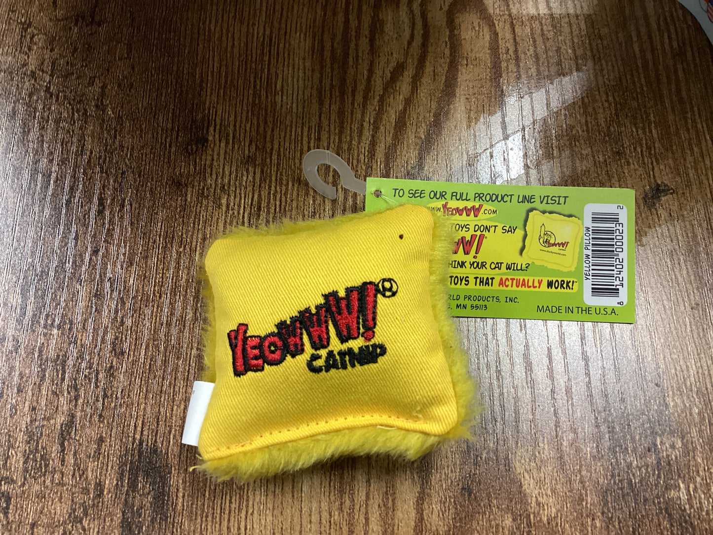 Yeoww cat toy pillow yellow