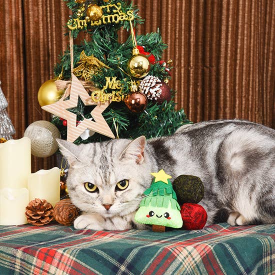 HugSmart Pet - Holiday Feline  | Xmas Tree - Cat Toy