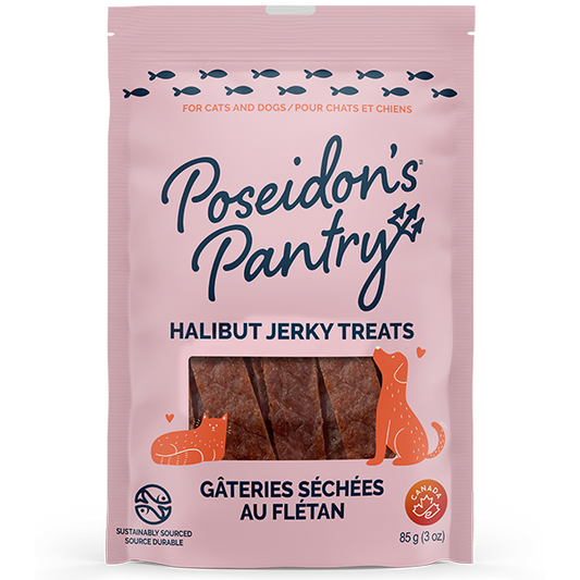 Poseidon's Pantry Dog Jerky Halibut - 85g