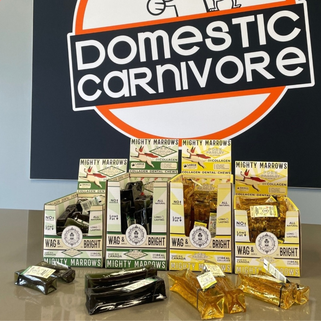 Wag & Bright - Collagen Dental Chew - Mighty Marrows - Pork Parsley - Large