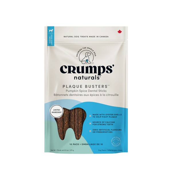 Crumps’ - Dog Treat - Plaque Busters Pumpkin 7” - 10 Pack