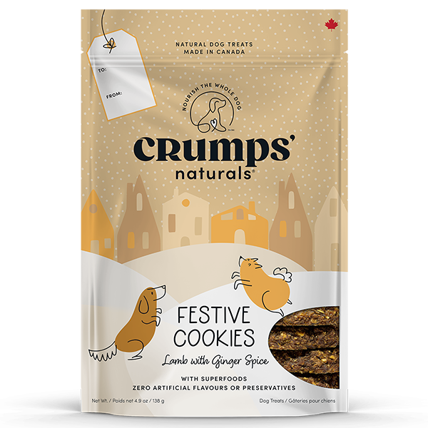 Crumps - Dog Treat - Festive Cookies - Lamb & Ginger Spice Recipe - 270g