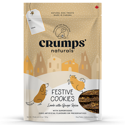 Crumps - Dog Treat - Festive Cookies - Lamb & Ginger Spice Recipe - 270g