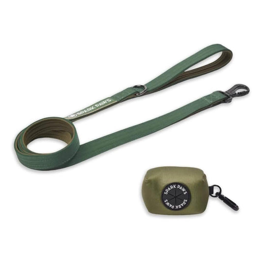 Leash and Poop Bag Holder Set - Army Green: OS