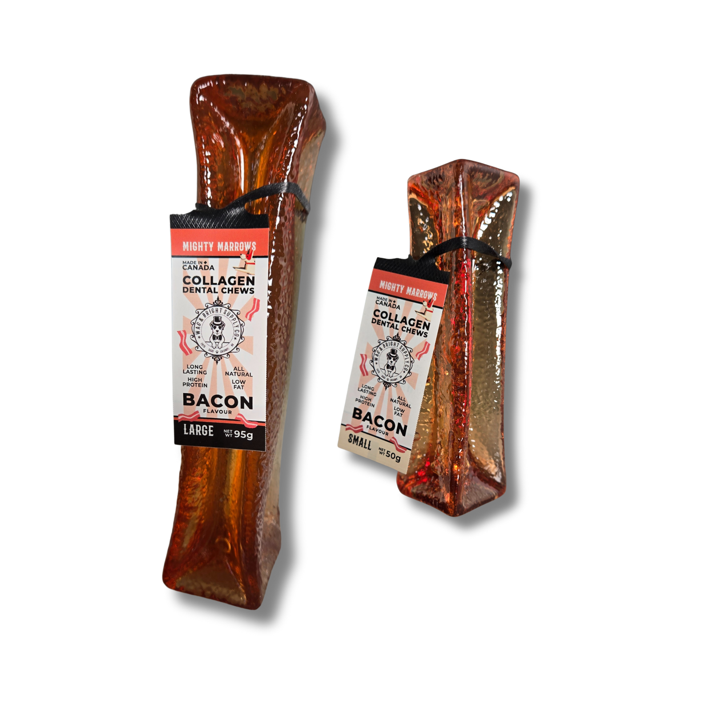 Wag & Bright - Collagen Dental Chew - Mighty Marrows - Bacon -  Large