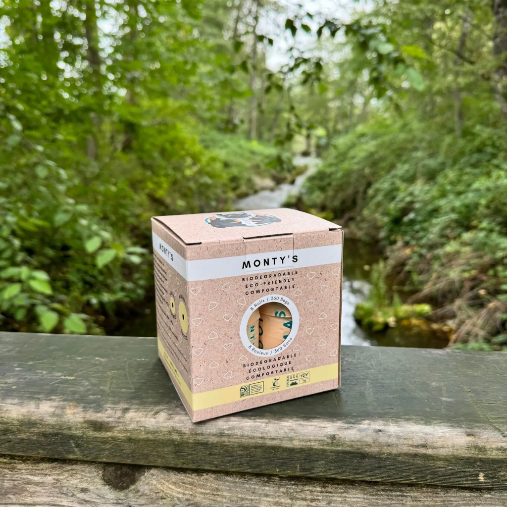 Compostable Cornstarch Poop Bags - 9 x 13" - Triples Rolls : 4 Roll (180 Bags)