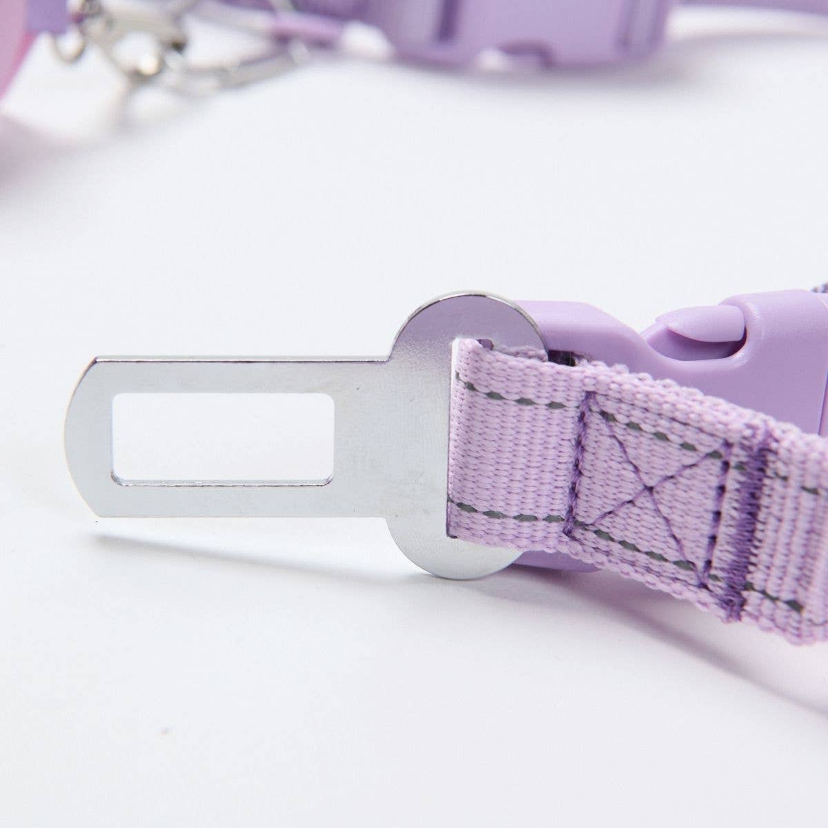 Multipurpose Seatbelt Handsfree Leash & Poop Bag Holder Set - Lilac: OS