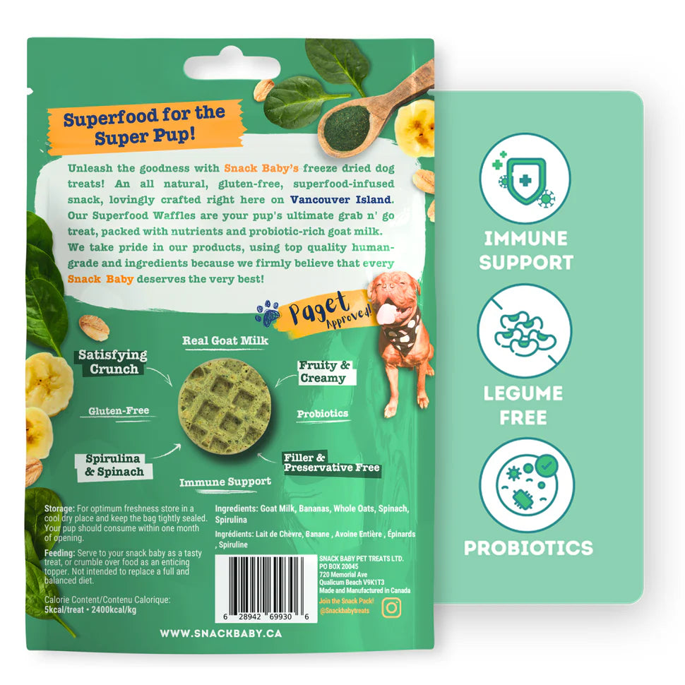 Snack Baby - Dog Treat - Super Waffles - Spirulina Spinach