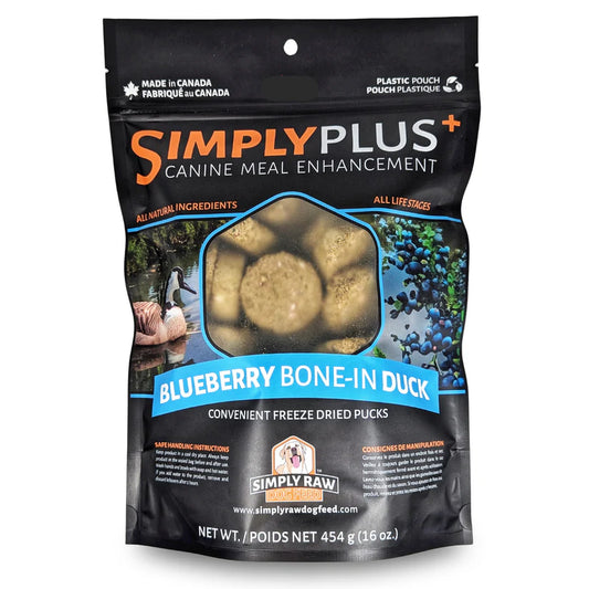 Simply Raw - Dog Food - FD Pucks - Bone-in Duck & Blueberry - 454g