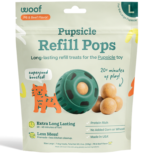 Woof - Pupsicle Refill Pops - Dog - PB & Beef - Large