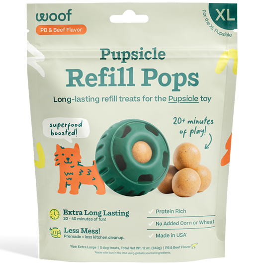 Woof - Pupsicle Refill Pops - Dog - PB & Beef - XL