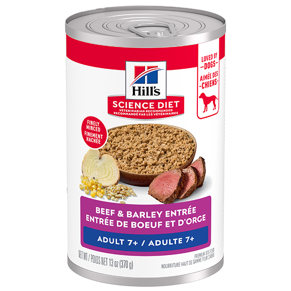 Hill's Science Diet-Beef & Barley Entree-Finely Minced-Adult 7+