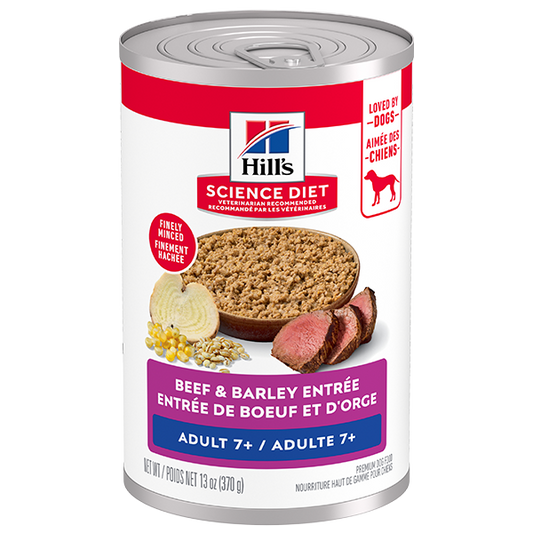 Hill's Science Diet-Beef & Barley Entree-Finely Minced-Adult 7+