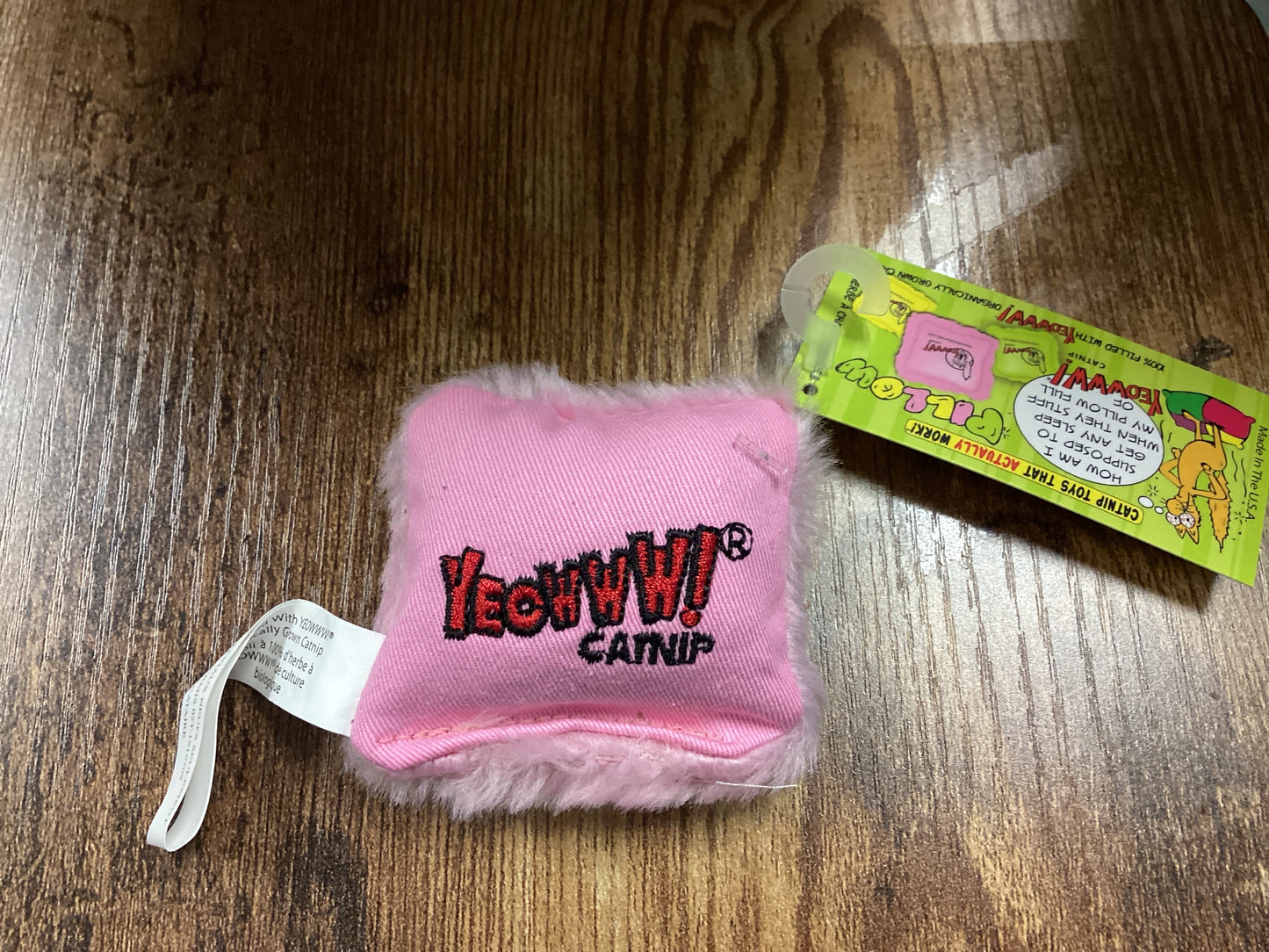 Yeoww cat toy pillow pink
