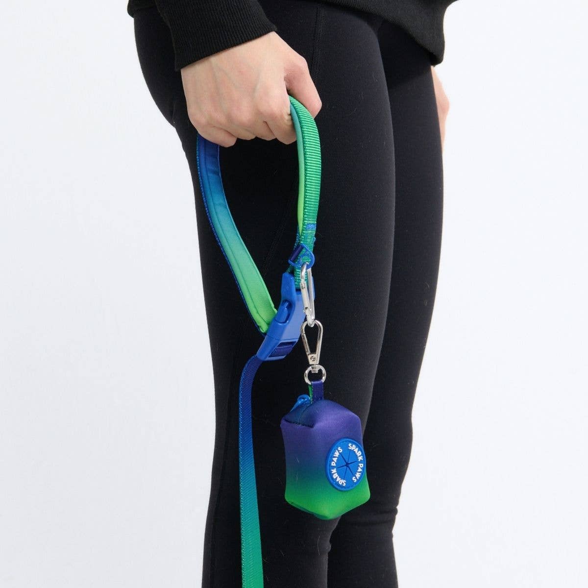 Multipurpose Seatbelt Handsfree Leash & Poop Bag Holder Set - Lime Wave: OS