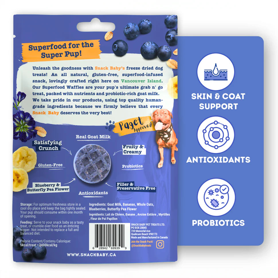 Snack Baby - Dog Treat - Super Waffles - Blueberry