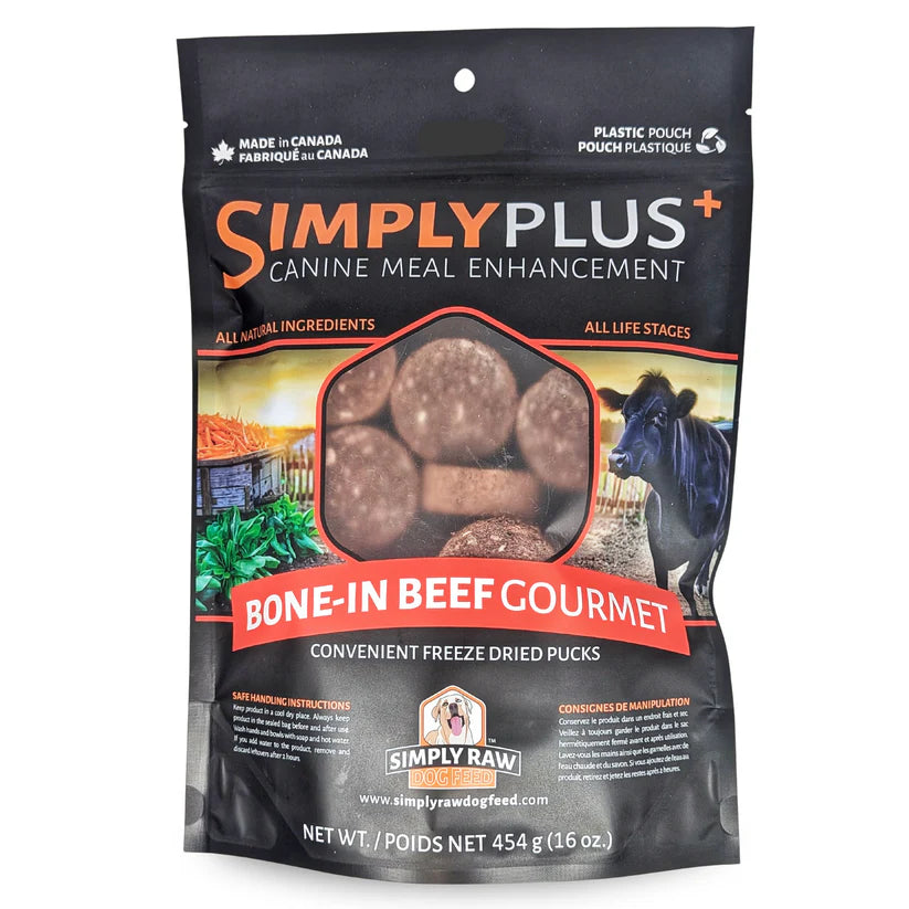 Simply Raw - Dog Food - FD Pucks - Bone in Beef Gourmet - 454g
