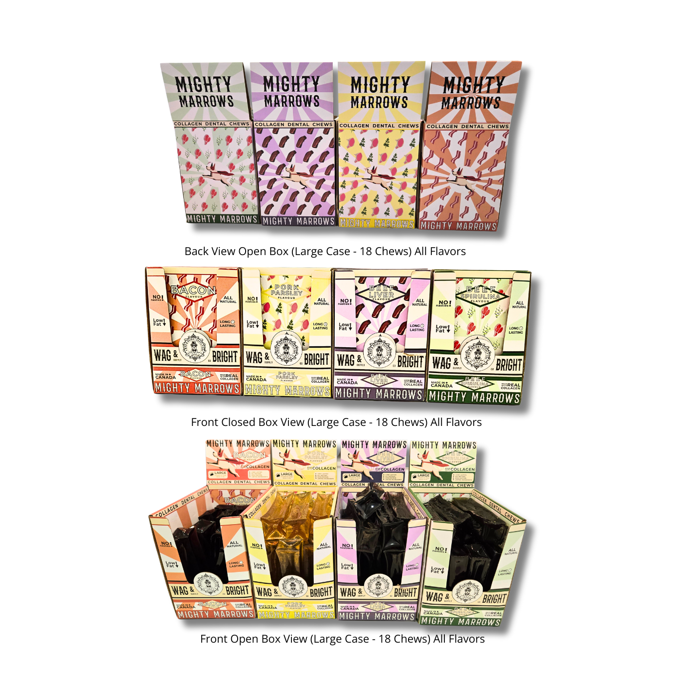 Wag & Bright - Collagen Dental Chew - Mighty Marrows - Pork Parsley - Large