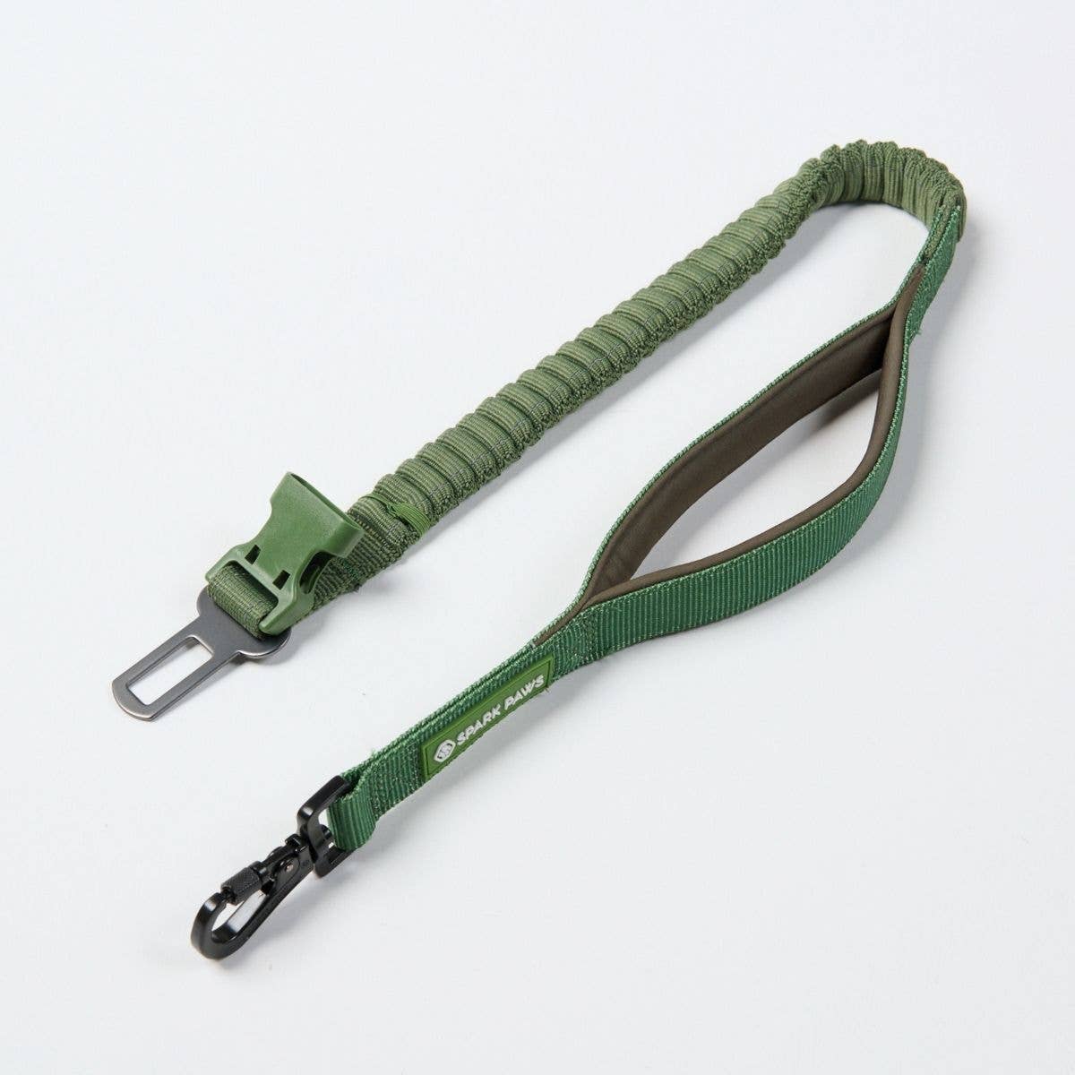 Multipurpose Seatbelt Handsfree Leash & Poop Bag Holder Set - Army Green: OS