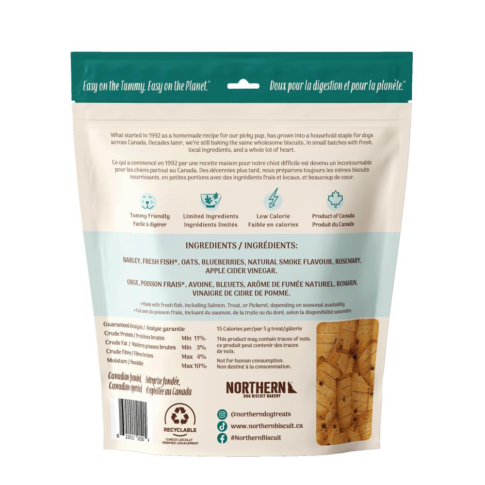 Northern Dog Biscuit - Dog Treat - Smoked Fish & Blueberries - 500g