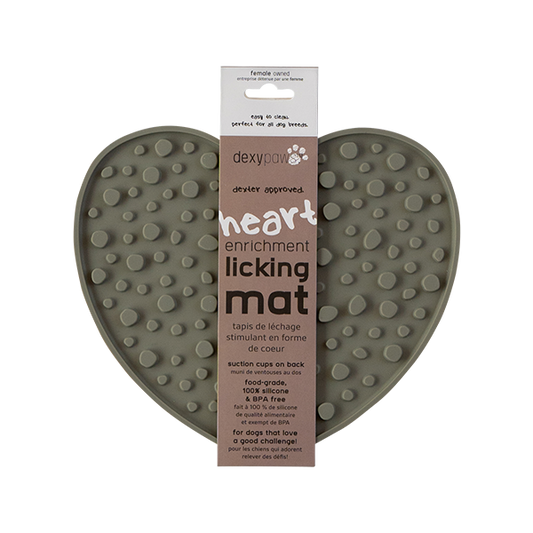 Dexypaws - Dog Enrichment Lick Mat - Heart Green