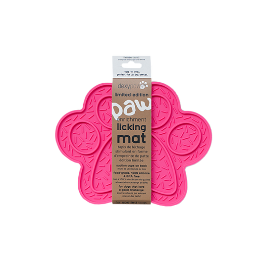 Dexypaws - Dog Enrichment Lick Mat - Paw Pink