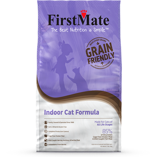 First Mate-Indoor Cat Formula-Grain Friendly-Chicken & Fish Meal-11lb